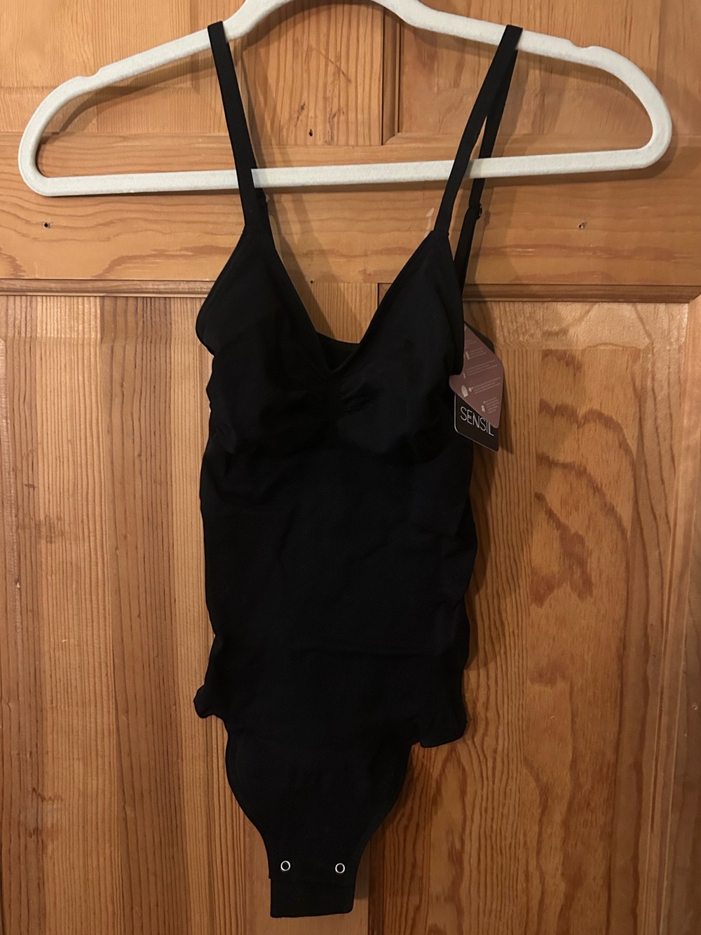 Women's Black Slim-Fit Bodysuit with Adjustable Straps